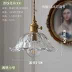Nordic Flower Glass Pendant Light in Green or Champagne