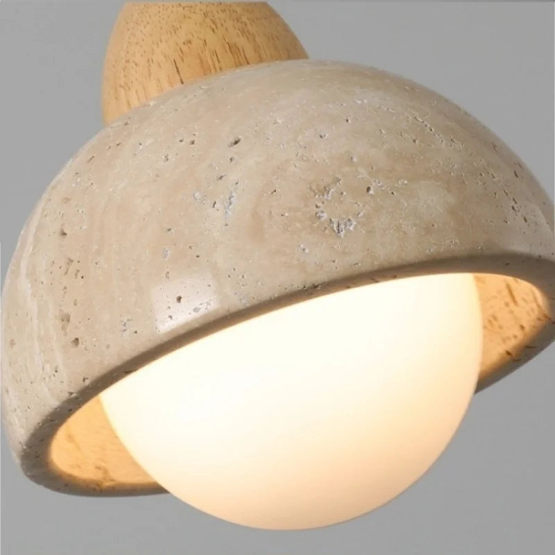 مصباح تعليق LED ياباني DecorBites™ من الحجر الجيري الأصفر لغرفة النوم وغرفة الطعام