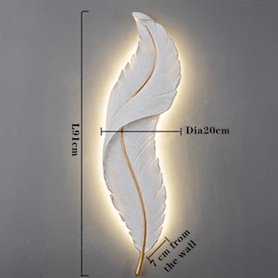 أباليك حائط ريش LED من DecorBites™ لديكور غرف المعيشة والنوم والفنادق والممرات