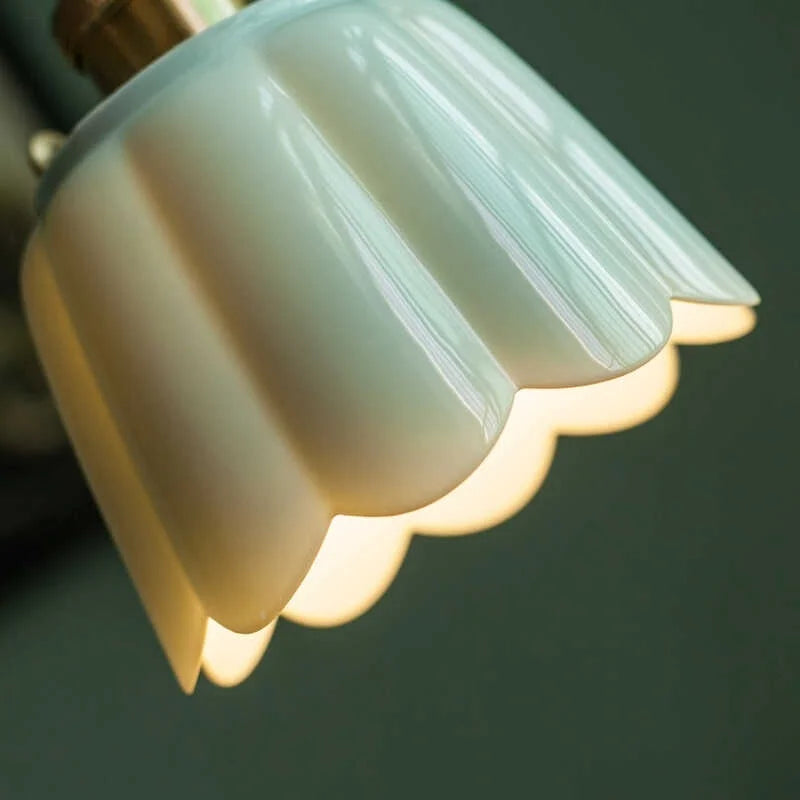 DécorBites™ Abat-jour suspendu LED en céramique Fleur de lotus pour la décoration intérieure