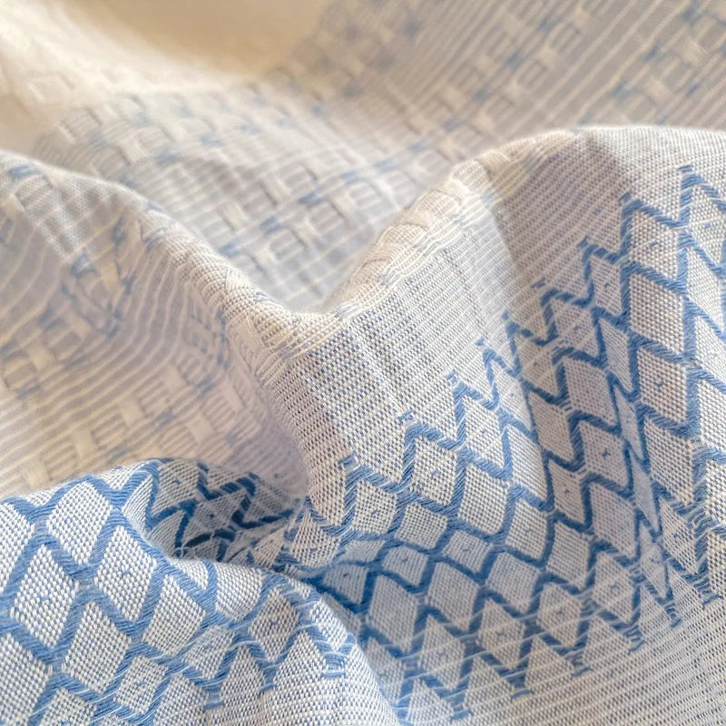 DecorBites™ Cotton Jacquard Fitted Sheet Set with 2 Pillowcases, Dustproof & Anti-Slip