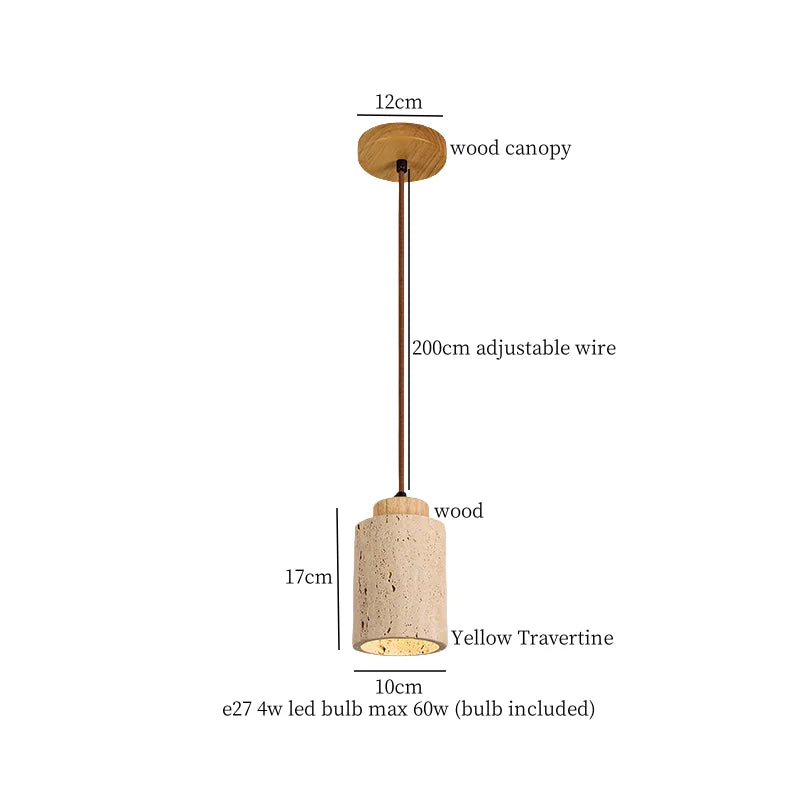 DecorBites™ LED Yellow Travertine Pendant Light Hanglampen for Kitchen Cafe Living Room