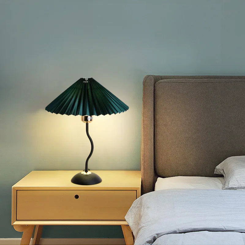 DecorBites™ Adjustable Pleated Table Lamp LED E27 Desk Light for Bedroom Living Room