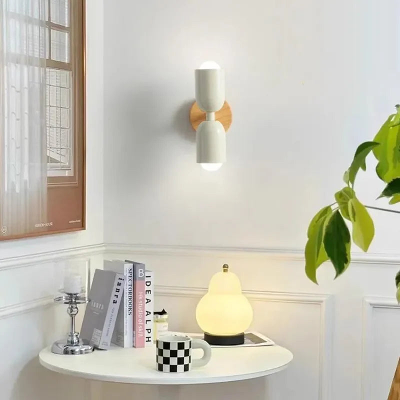 DecorBites™ Cream Zipper Wooden Wall Lamp: Minimalist Nordic Design for Bedroom, Living Room Illumination