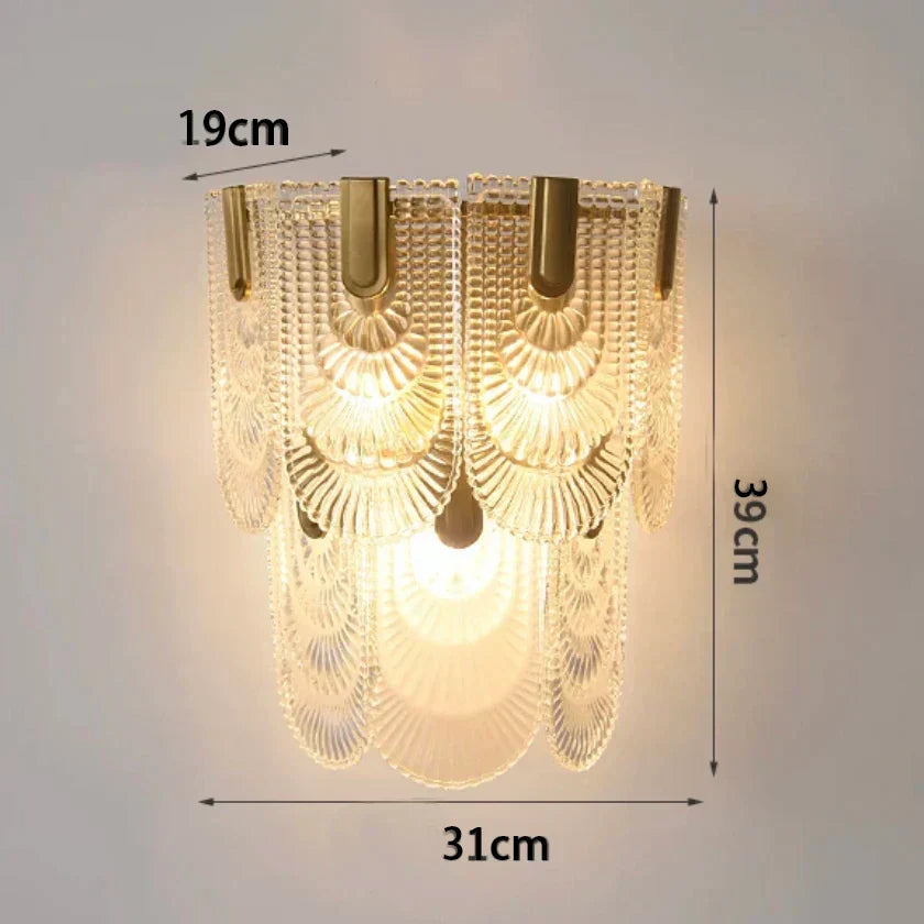 DecorBites™ Gray Glass Wall Lamp - Modern Living Room Decor Sconce Light