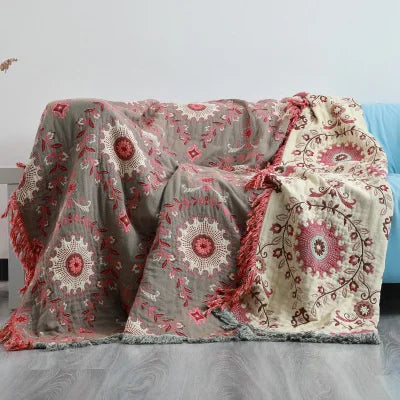 بطانية كنب من DecorBites™ مزدوجة الوجه - غطاء قطن ياباني - لحاف و بطانية سفر لجميع الفصول