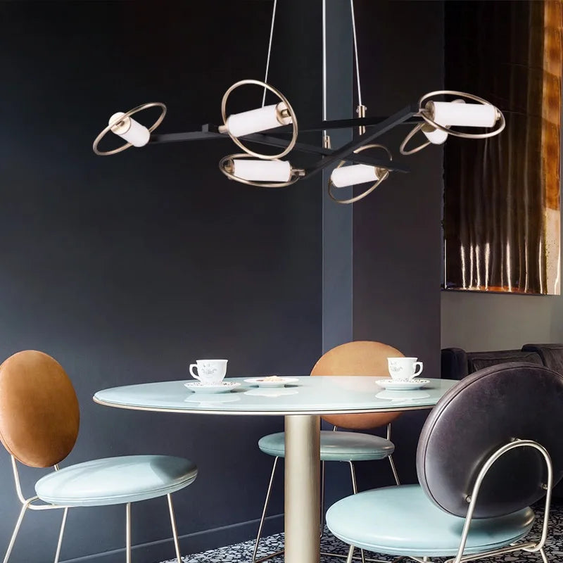 ثريا سقف دائرية الشكل LED من DecorBites™ لديكور المنزل - إضاءة معلقة عصرية لغرفة المعيشة وغرفة الطعام