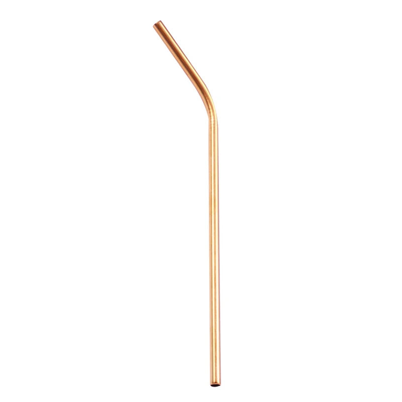 DecorBites™ 304 Stainless Steel Reusable Straws Set for Drinks - Eco-Friendly Metal Curved & Straight