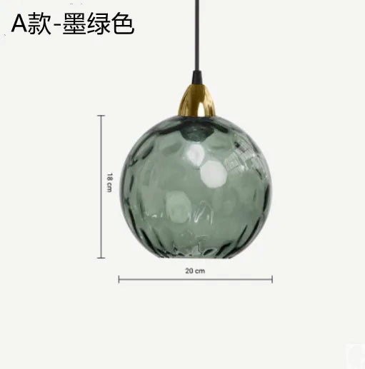Nordic Water Grain Colored Glass Globe Pendant Light