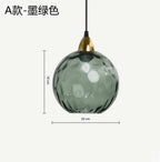 Nordic Water Grain Colored Glass Globe Pendant Light