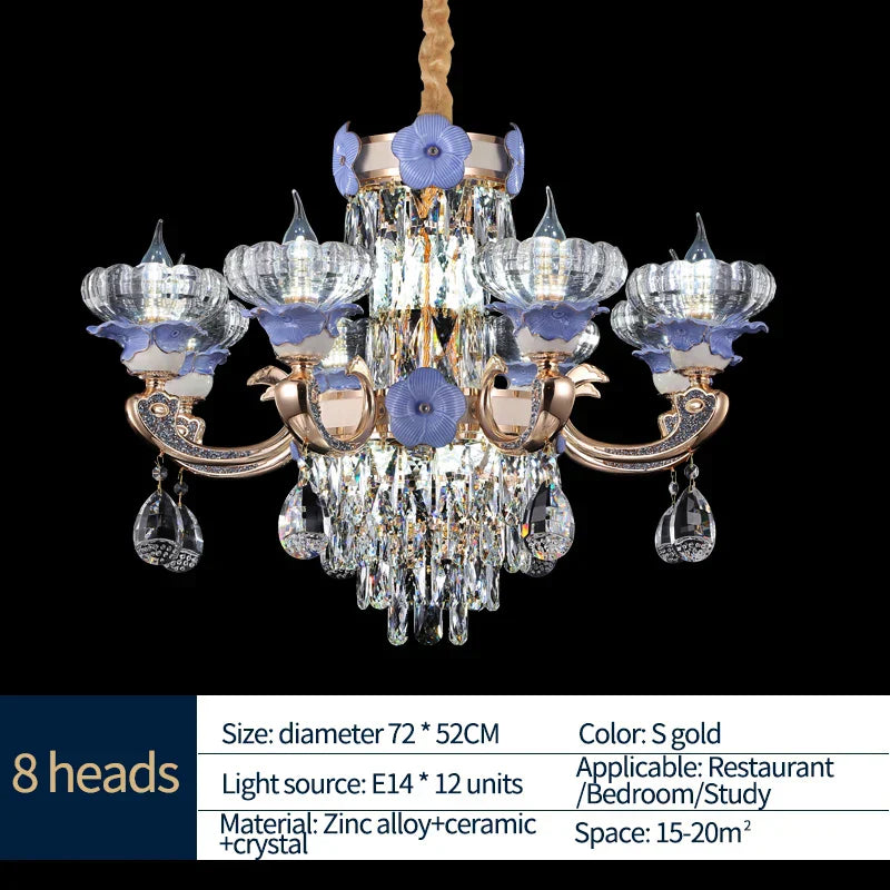 DecorBites™ Crystal Candle Chandelier: Elegant Lighting for Villa, Apartment & Staircase