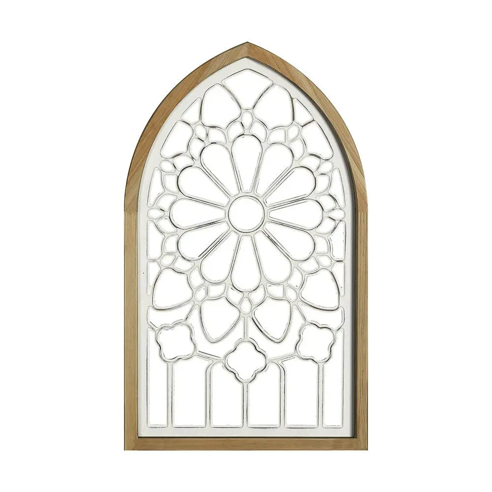 مرآة DecorBites™ Gothic Rose Window المنحوتة لتزيين الجدران في غرفة المعيشة أو غرفة النوم