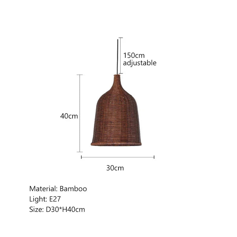 DecorBites™ Bamboo Weaving LED Pendant Lights for Home Decor and Dining Room