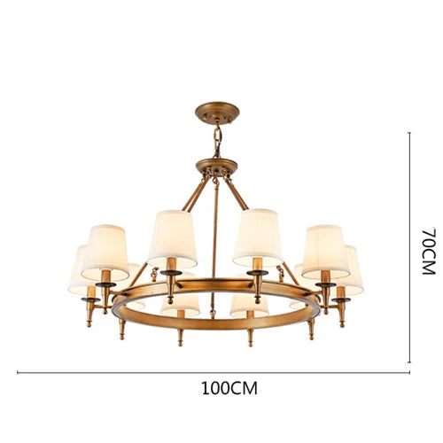 DecorBites™ Country Retro Chandelier Fabric Lampshade Ceiling Pendant Light for Home Indoor Decor