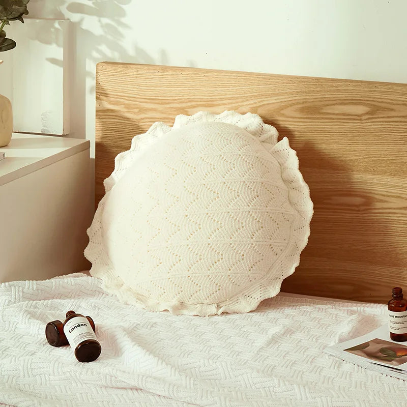 DecorBites™ 3D Flowers Pillows - White Petal Cushions for Home Decor in 50x50cm Size