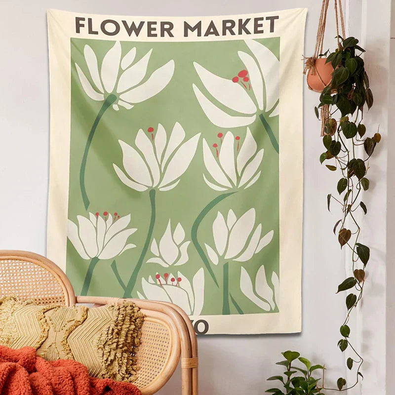 DecorBites™ Dreamy Flower Tapestry Wall Hanging for Bedroom Dorm Decor
