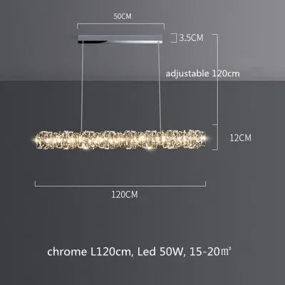 مصابيح قلادة LED كريستالية من DecorBites™ | مصباح حلقي معلق قابل للتعتيم | تركيبات ديكور فاخرة حديثة