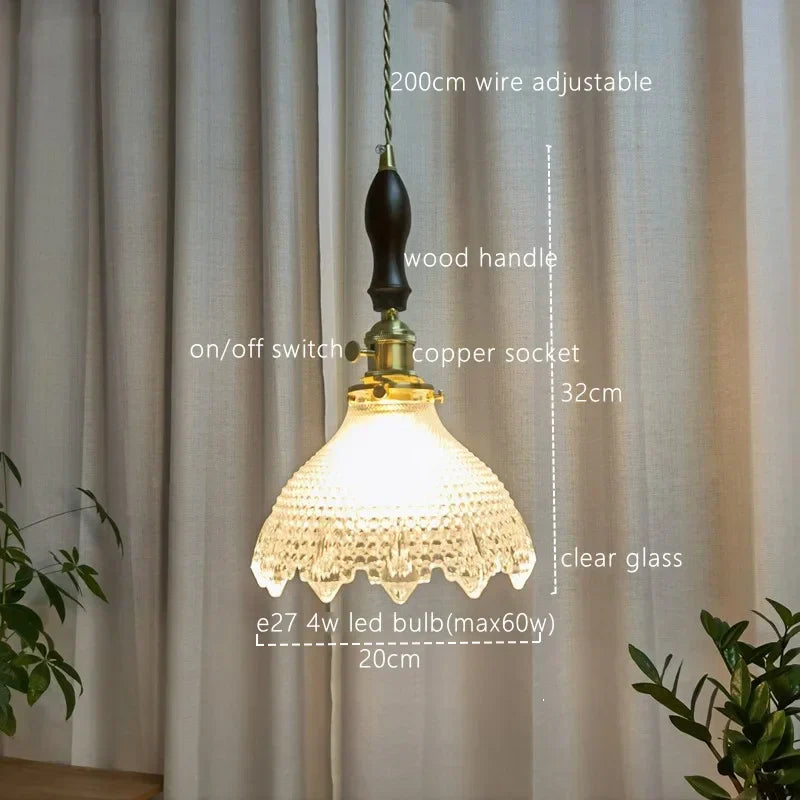 ثريا معلقة ليد زجاجية خضراء على الطراز الياباني من DecorBites™ لديكور المنزل