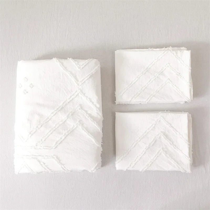 DecorBites™ طقم غطاء لحاف أزهار مقطوعة هندسية بحجم كينج من مفروشات عالية الجودة