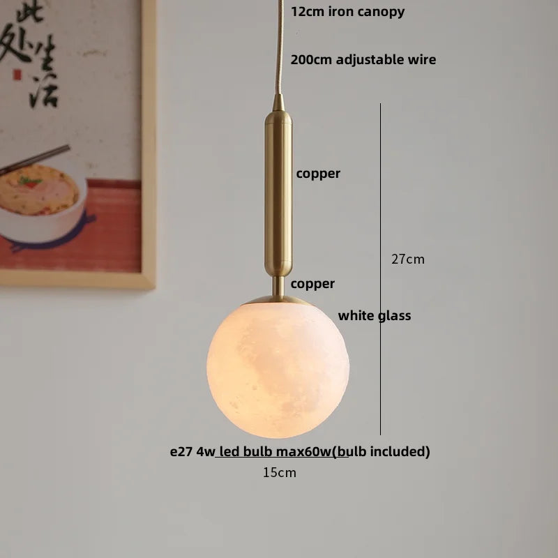 DecorBites™ Amber Glass LED Pendant Light - Modern Nordic Design with Iron Base