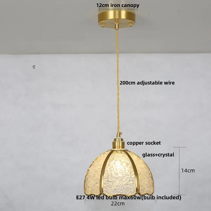 DecorBites™ Crystal Glass LED Pendant Light Fixture for Kitchen Dining Room Bar Luxury Art Decor