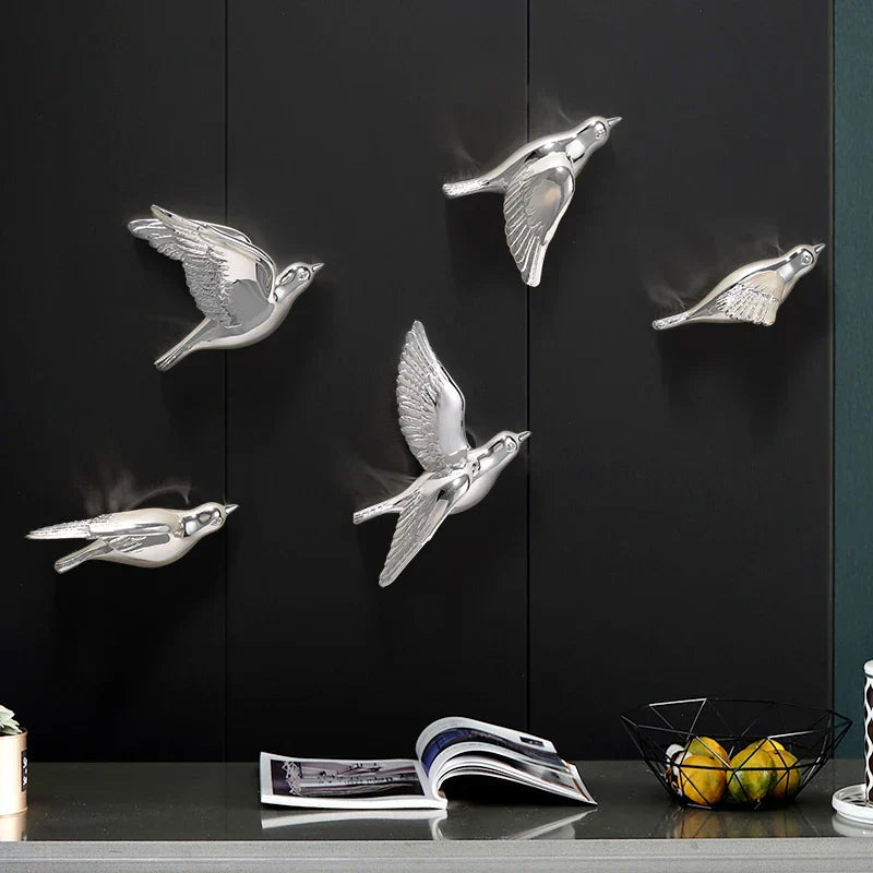 DecorBites™ 3D Bird Resin Statue Wall Decor for Children's Room - Animal Figurine Ornament