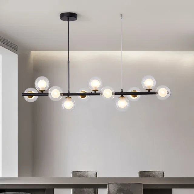 DecorBites™ Glass Ball Gold Pendant Light - 11 Heads for Kitchen Living Dining Room