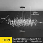 Modern Silver Crystal Chain Pendant Chandelier
