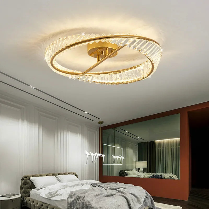 DecorBites™ Crystal LED Chandelier: Luxury Modern Bedroom & Living Room Ceiling Light
