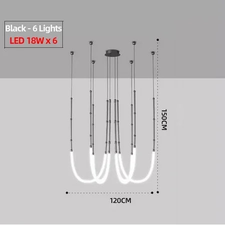 Contemporary Acrylic Line Pendant Light In Brushed Nickel