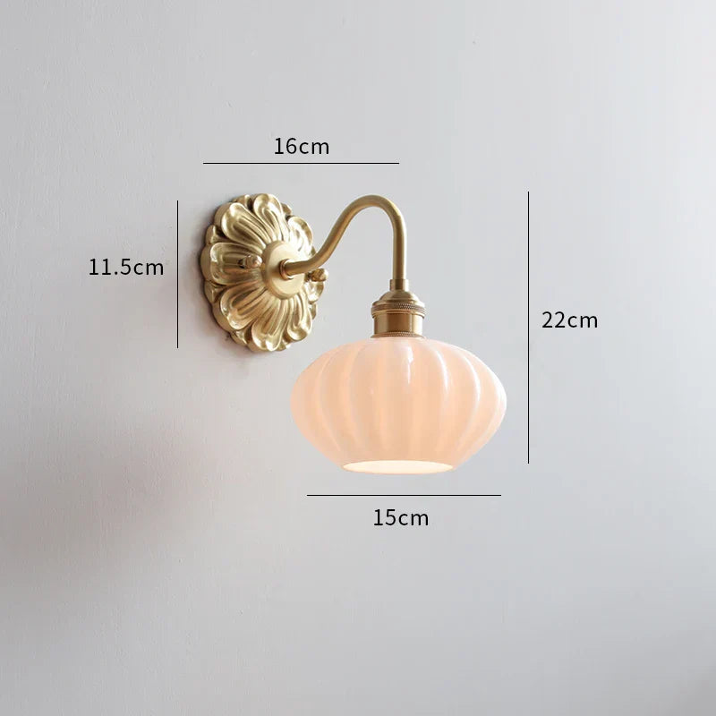 DecorBites™ Frosted Glass LED Wall Light Switch Socket Copper Lampara Pared