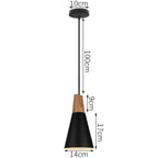 Black Wood Industrial Pendant Light