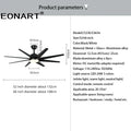 DecorBites™ 66" DC Ceiling Fan with Remote Control, Modern Aluminum 8-Blade LED Light