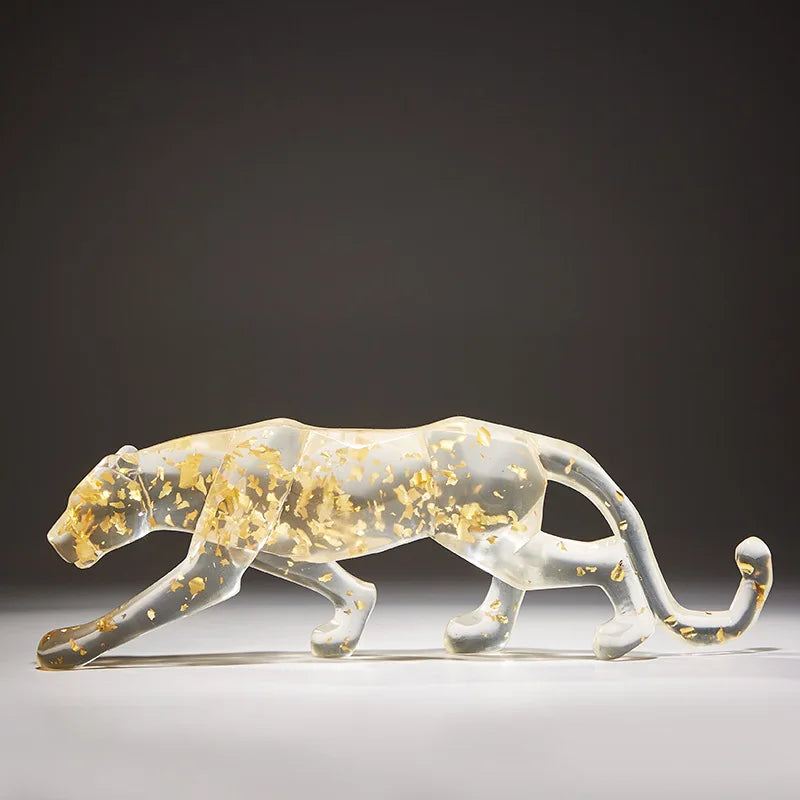 DecorBites™ Leopard Cheetah Resin Animal Sculptures for Home Decor