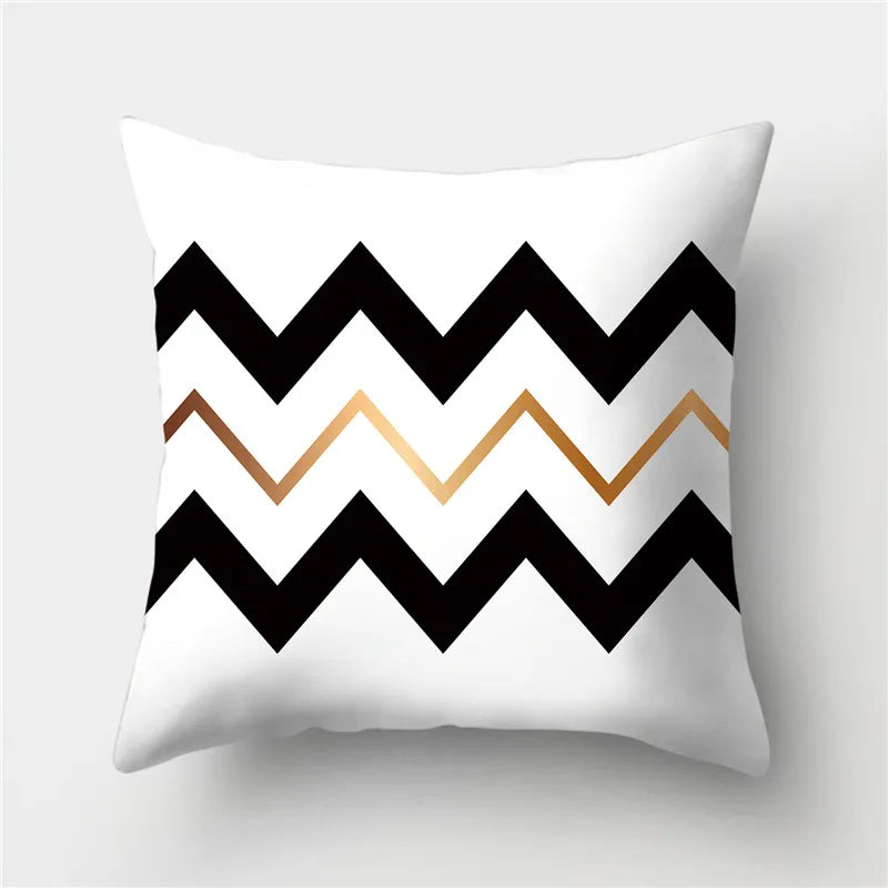 DecorBites™ Geometric Stripes Pillowcase 45x45cm Polyester Cushion Cover for Living Room