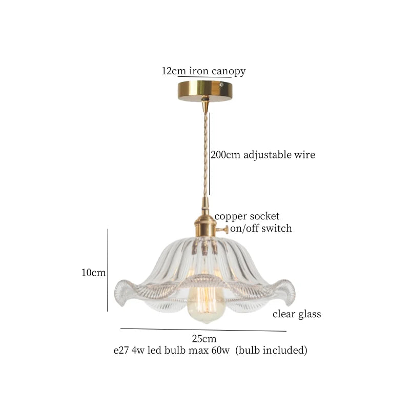 DecorBites™ Glass Pleats LED Pendant Lights for Home and Commercial Spaces