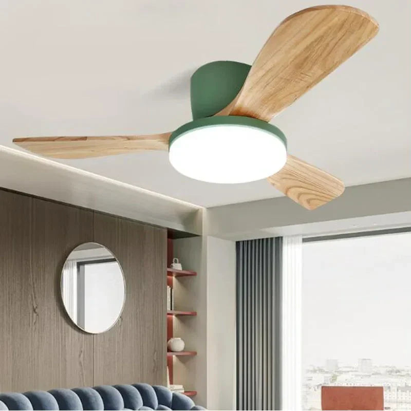 DecorBites™ 52" DC Wood Ceiling Fan Light Remote Control Living Bedroom LED 35W
