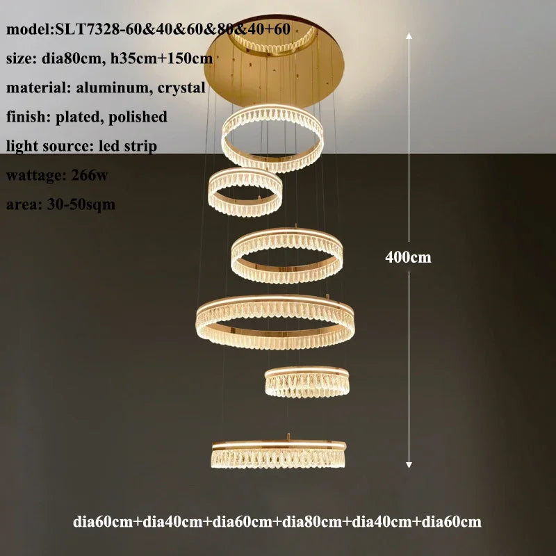 2024 DecorBites™ Modern Crystal LED Chandelier for Living & Dining Room Decor