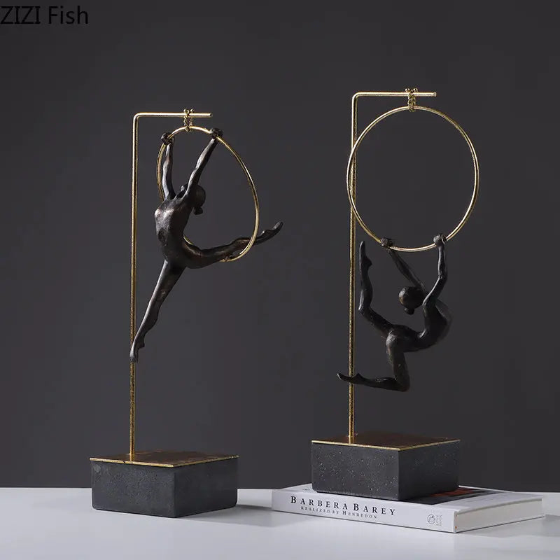 DecorBites™ زينة منحوتة راقصة الأكروبات من الراتنج لتزيين غرفة المعيشة