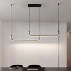 Modern Black Aluminum Linear LED Pendant Light