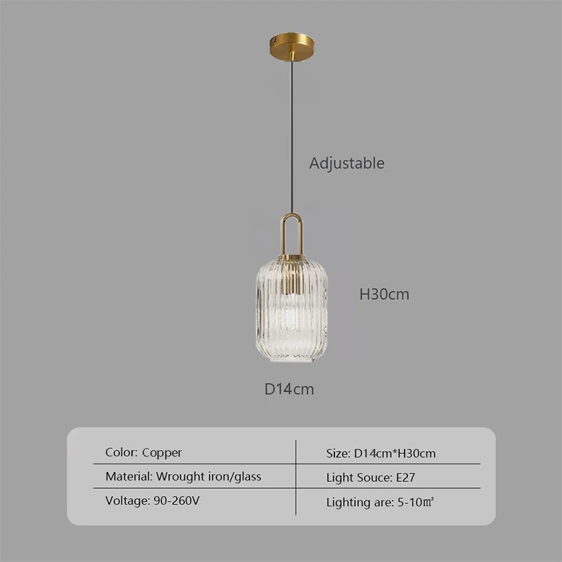 Nordic Japanese Glass Pendant Light