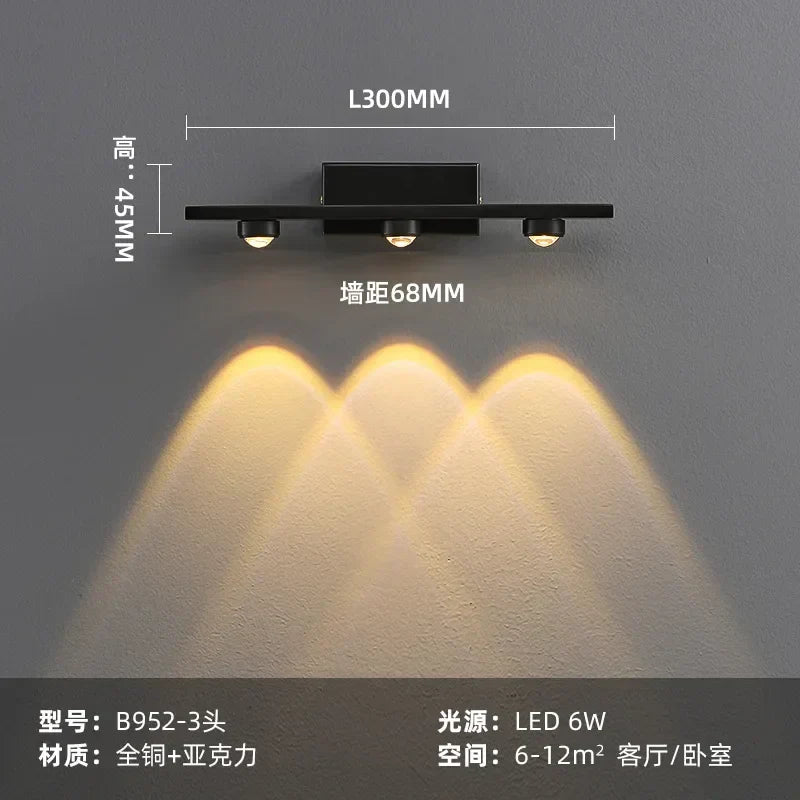DecorBites™ Copper LED Wall Lamp Modern Bedside Reading Indoor Nordic Scone Wall Lamp