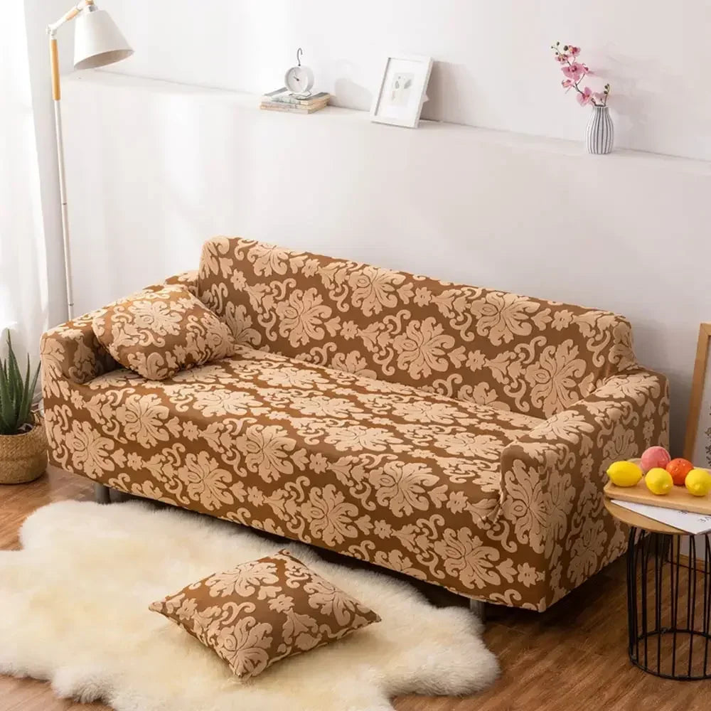 DecorBites™ 3D Solid Embossed Thick Sofa Cover Slipcovers - Spandex Stretch Couch Case
