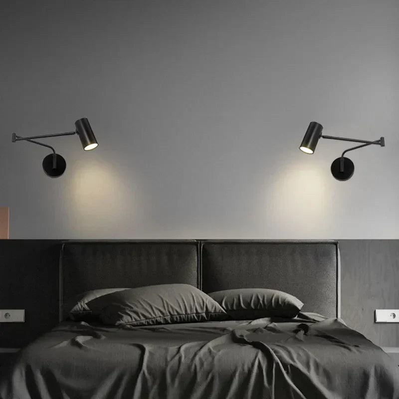 DecorBites™ Acrylic Iron LED Wall Lamp | Modern Rotate Black Stair Light | Dining Room Study Fixtures