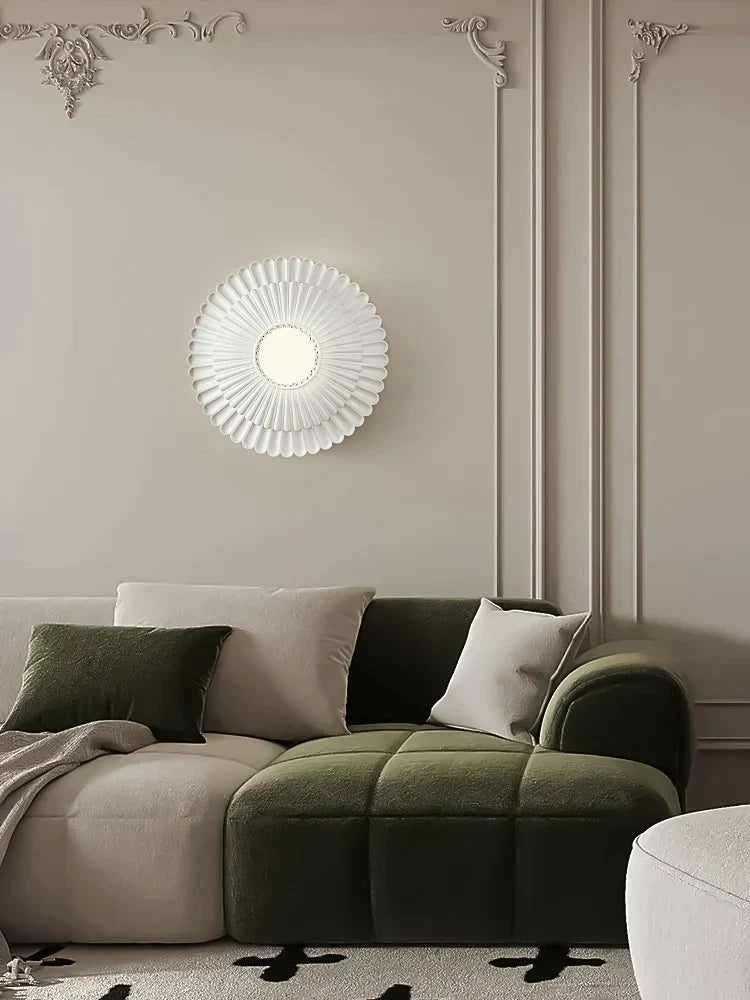 أباجورة حائط DecorBites™ French Cream Wind، مصباح جداري بتصميم ريفي منحوت لغرفة النوم والمعيشة