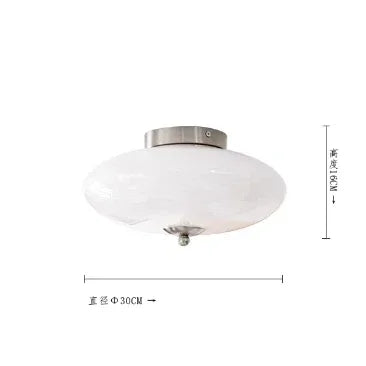 DecorBites™ Cream White Glass Ceiling Lamp | LED Bauhaus Dining Room Decor