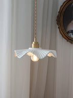 Japanese Ceramic Pendant Light With Copper Finish