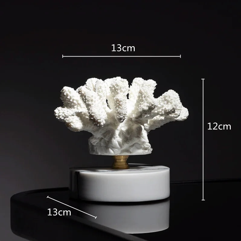DecorBites™ Coral Crystal Tree Glass Vase Metal Frame Resin Ocean Figurines, Home Decor