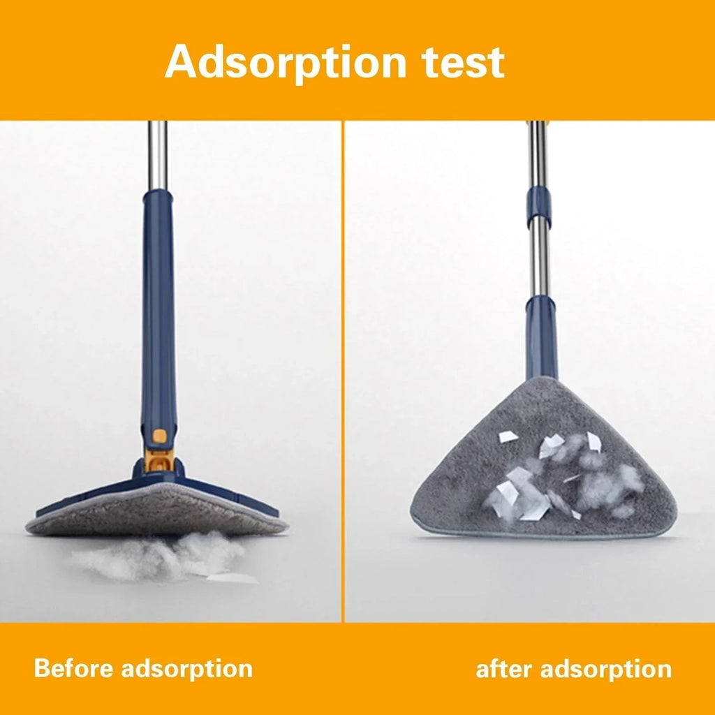 DecorBites™ 360 Rotating Telescopic Triangle Floor Mop & Window Squeegee