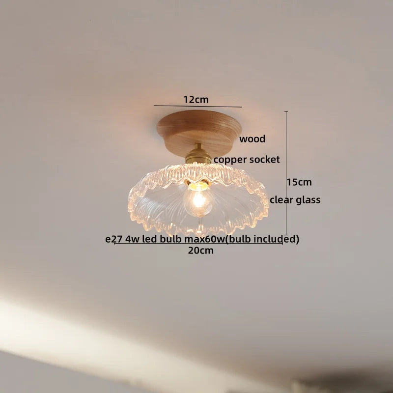 DecorBites™ Copper Wood LED Ceiling Lamp Ceramic Modern Ceiling Lights for Home Decor